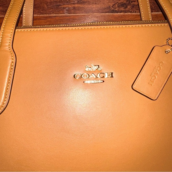 Coach Tan Leather Tote Bag - Picture 4 of 6